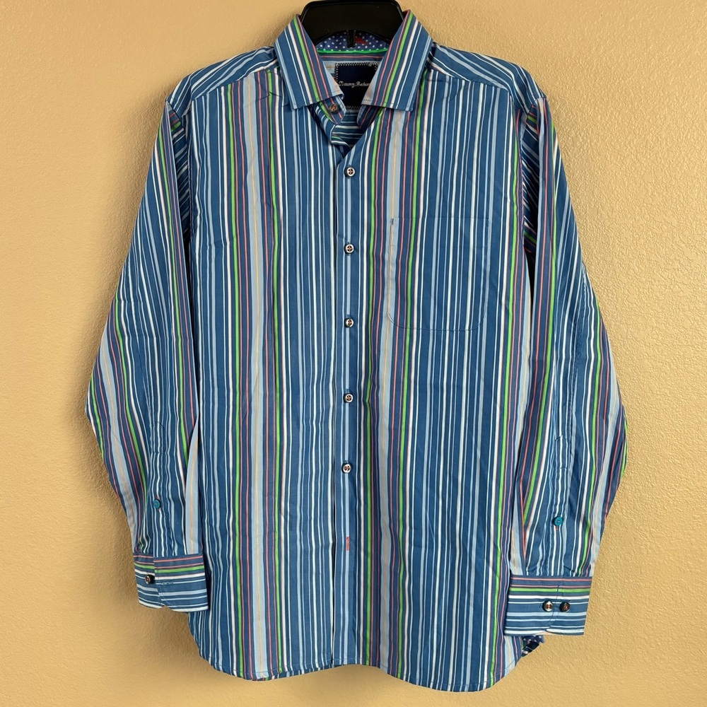 Tommy Bahama New Mens S Tidal Coast Long Sleeve Button Down Striped Shirt Cotton